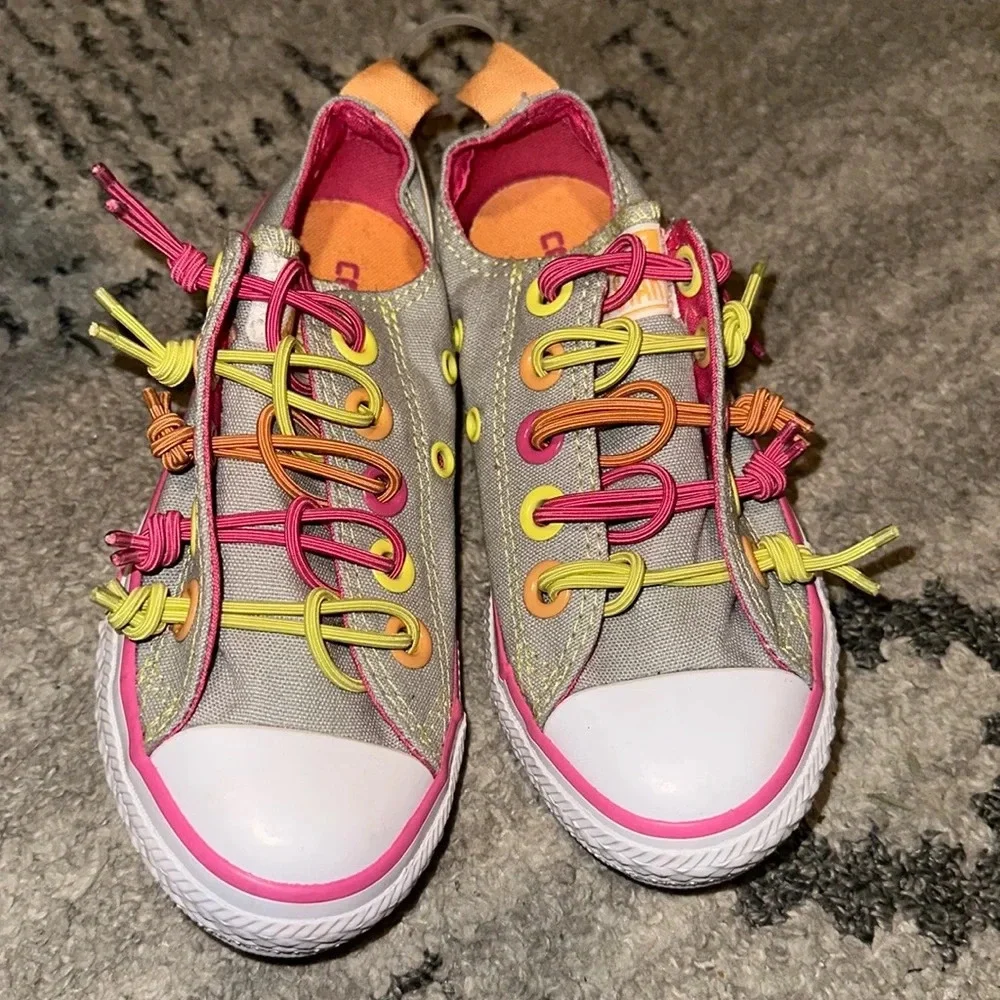 Girls Converse size 11 sherbet colors‎ LIKE NEW